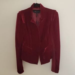 BCBG MAXAZRIA Dark Red/Burgundy Velvet Jacket Size Small